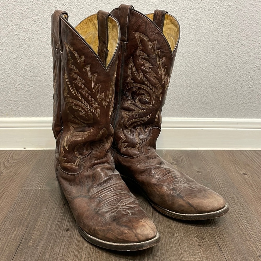 Brown Leather Mens Cowboy Boots